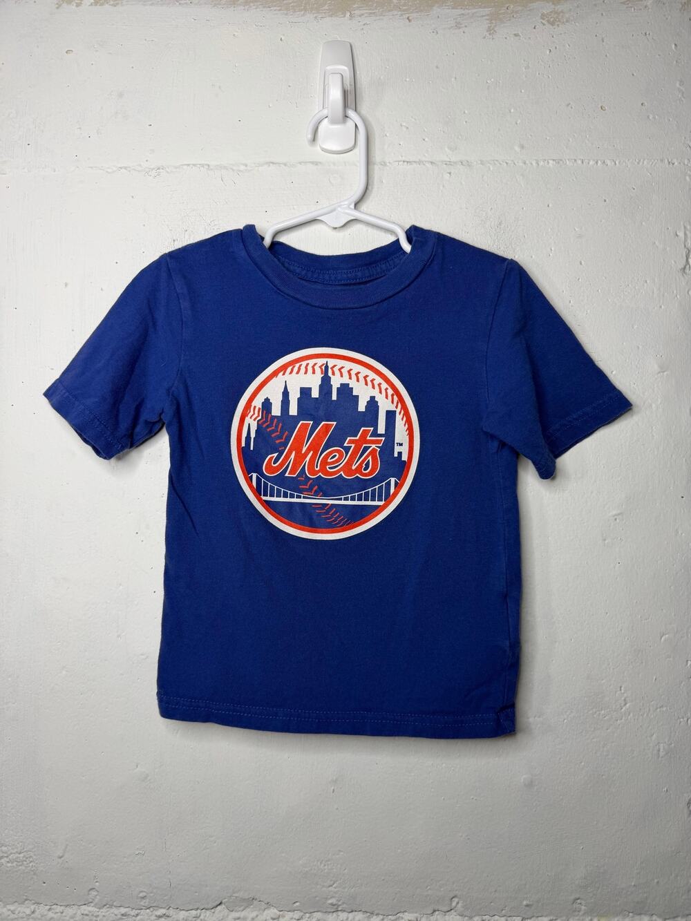 NEW YORK Mets 4T Toddler Shirt Blue Short Sleeves